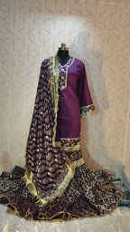 DARK PURPLE BANARASI KIMKHAB GHARARA