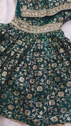 DARK RAMA GREEN BANARASI KIMKHAB GHARARA WITH DESIGHNER DUPATTA