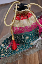 Contrast Embroidery Gharara On Mashroo Silk Fabric