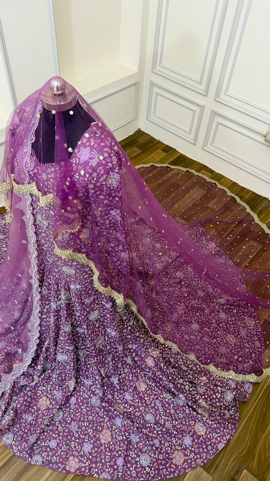 FISH CUT GOWN WITH VEIL