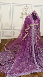 FISH CUT GOWN WITH VEIL