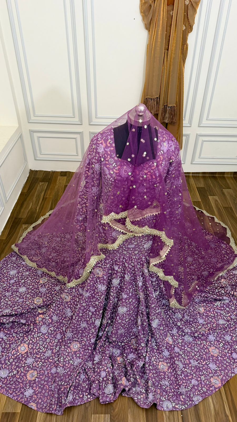 FISH CUT GOWN WITH VEIL