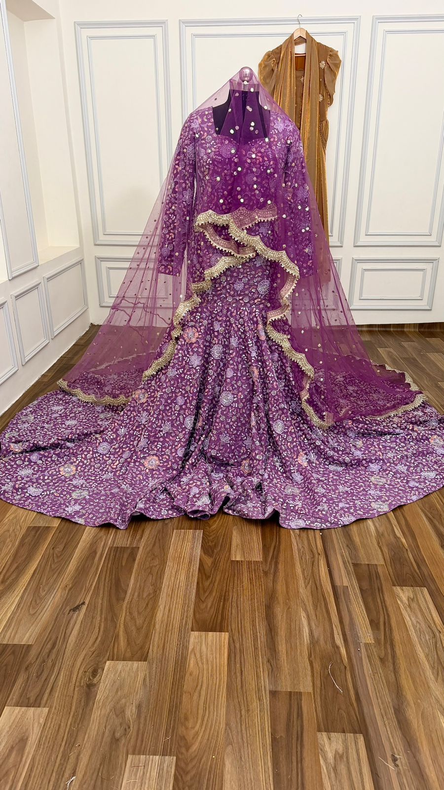 FISH CUT GOWN WITH VEIL