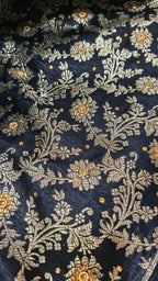 FULL BLACK BANARASI KIMKHAB GHARARA WITH DESIGHNER DUPATTA