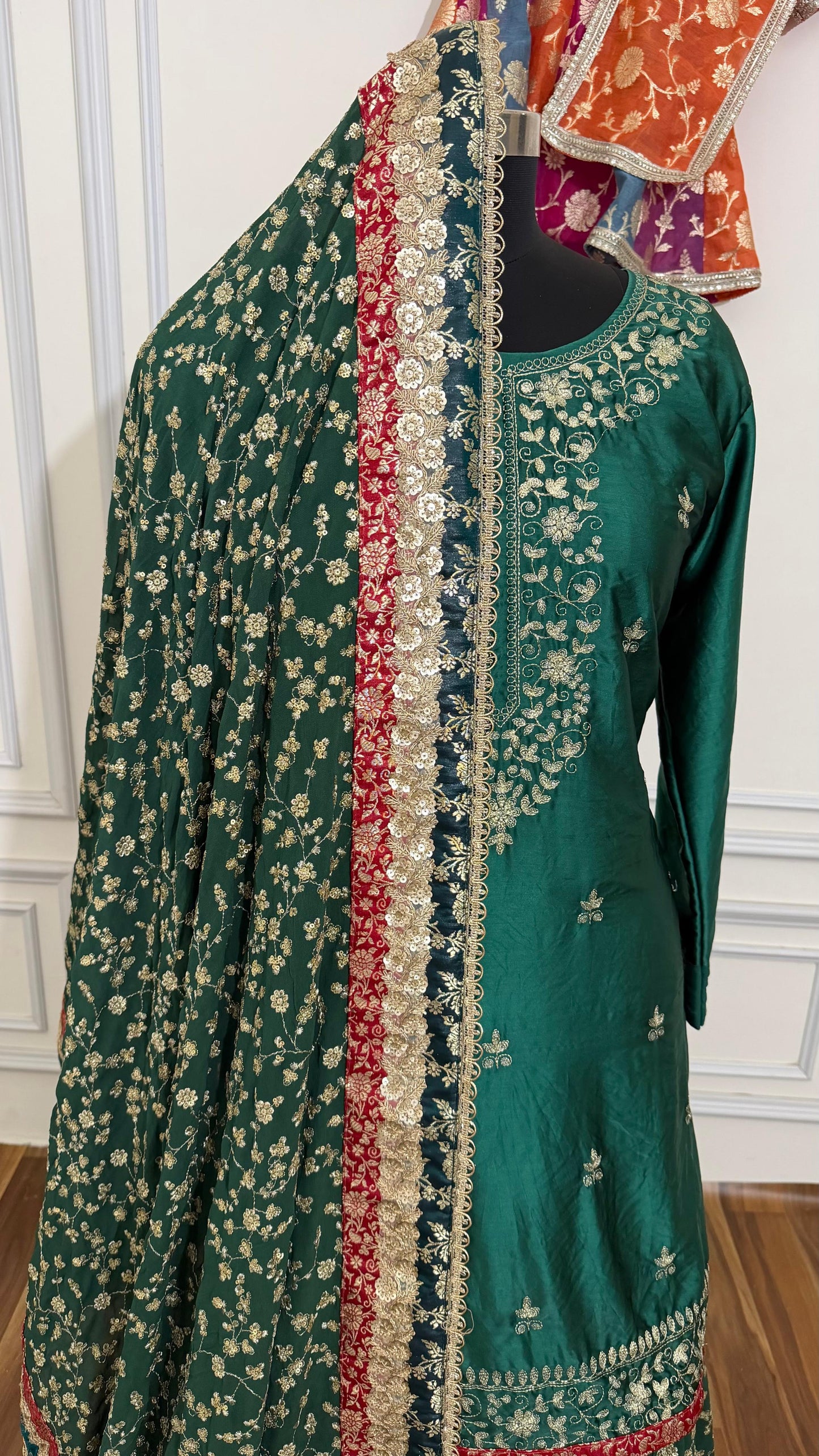 SOFT VISCOSE GEORGETTE BOARDER WORK GHARARA
