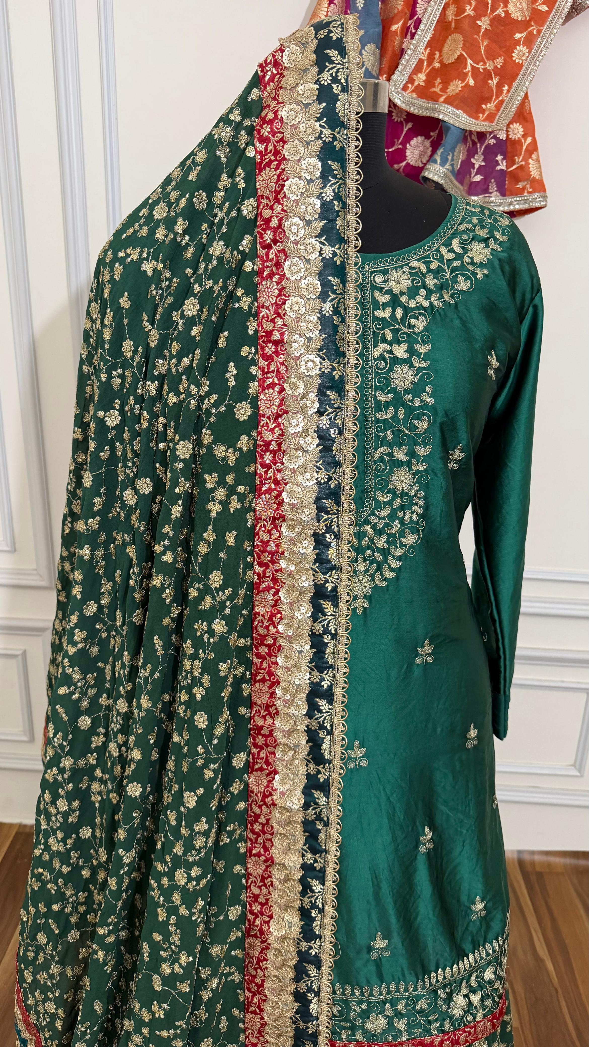 SOFT VISCOSE GEORGETTE BOARDER WORK GHARARA
