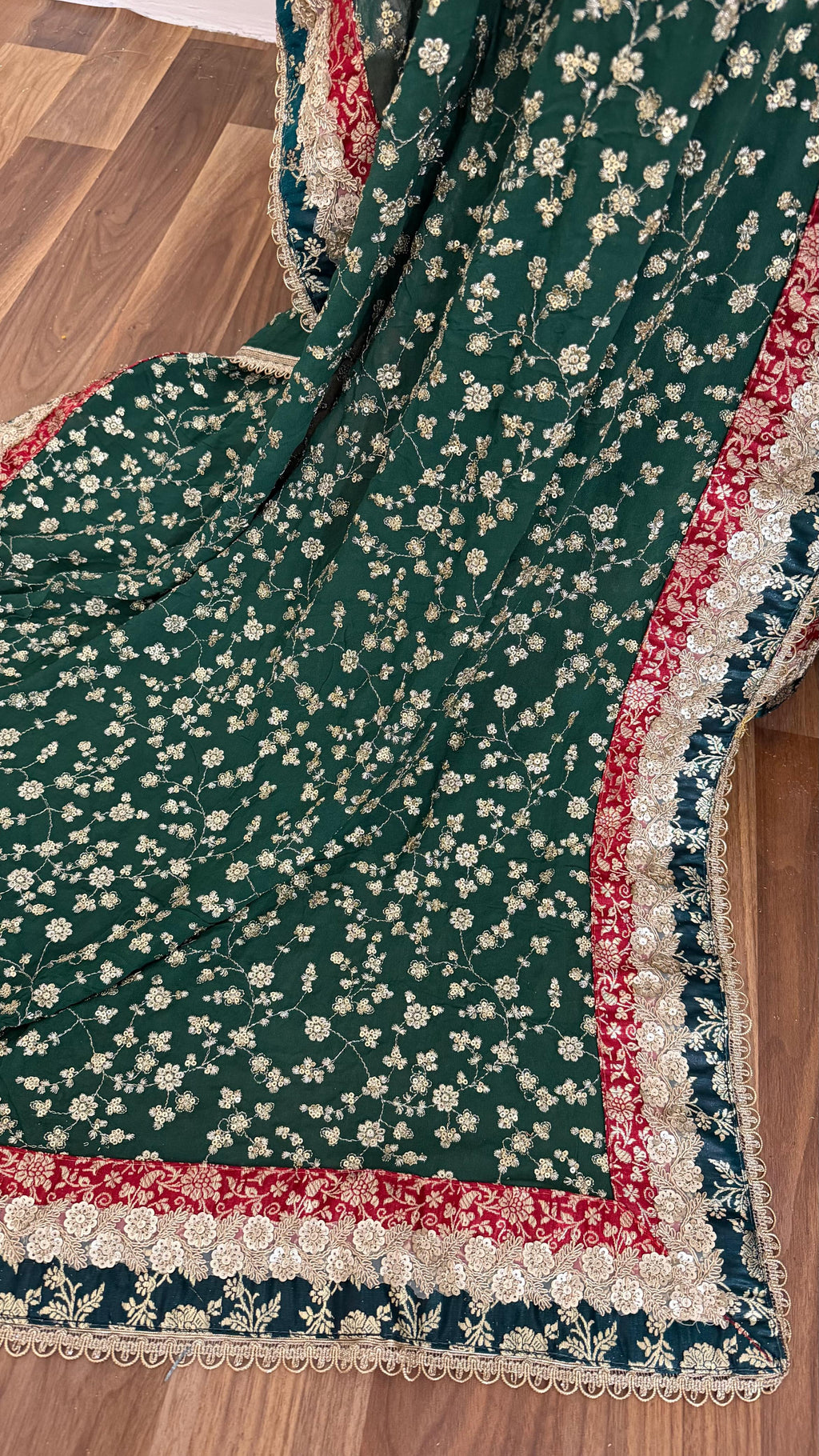 SOFT VISCOSE GEORGETTE BOARDER WORK GHARARA