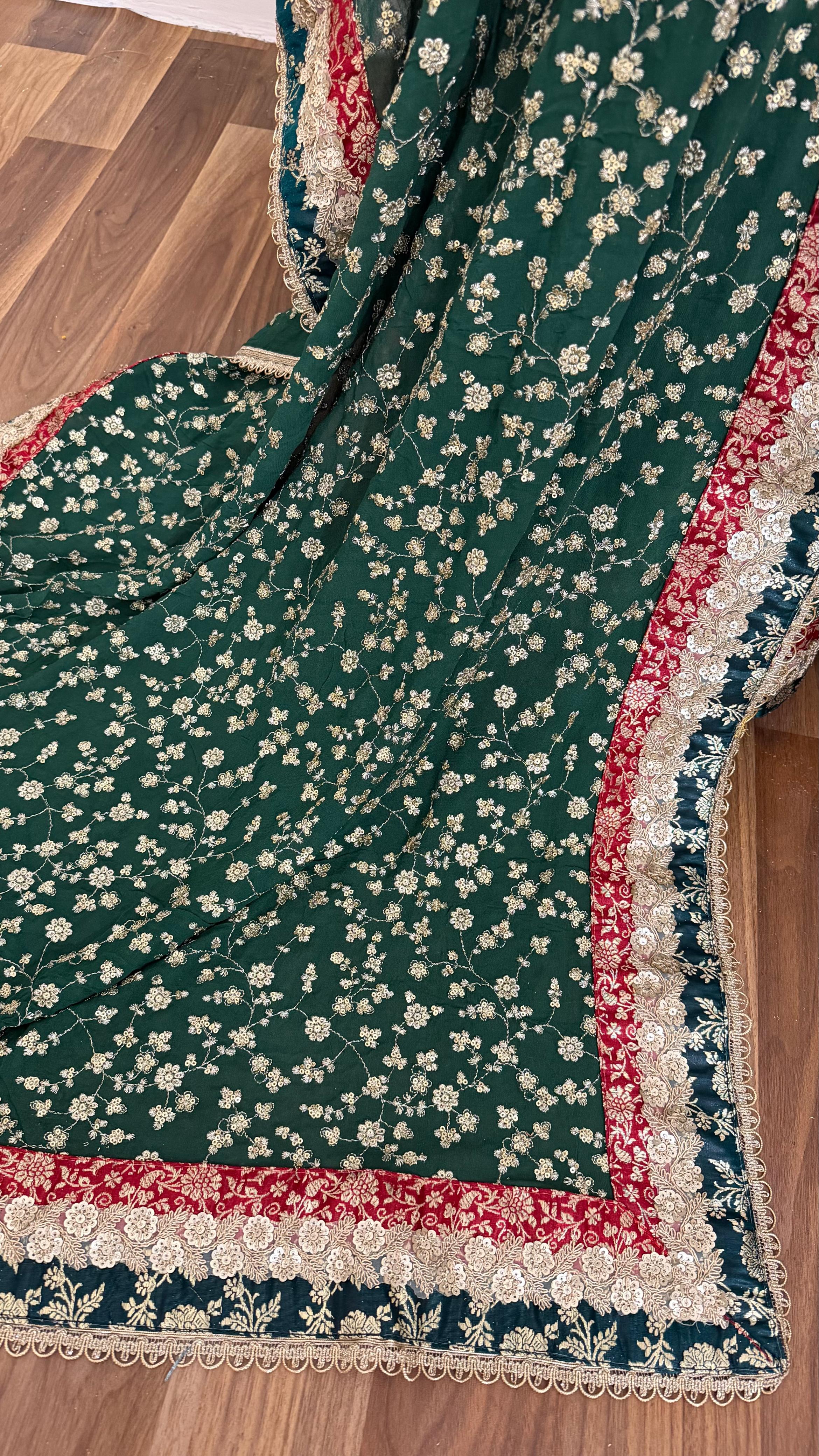 SOFT VISCOSE GEORGETTE BOARDER WORK GHARARA