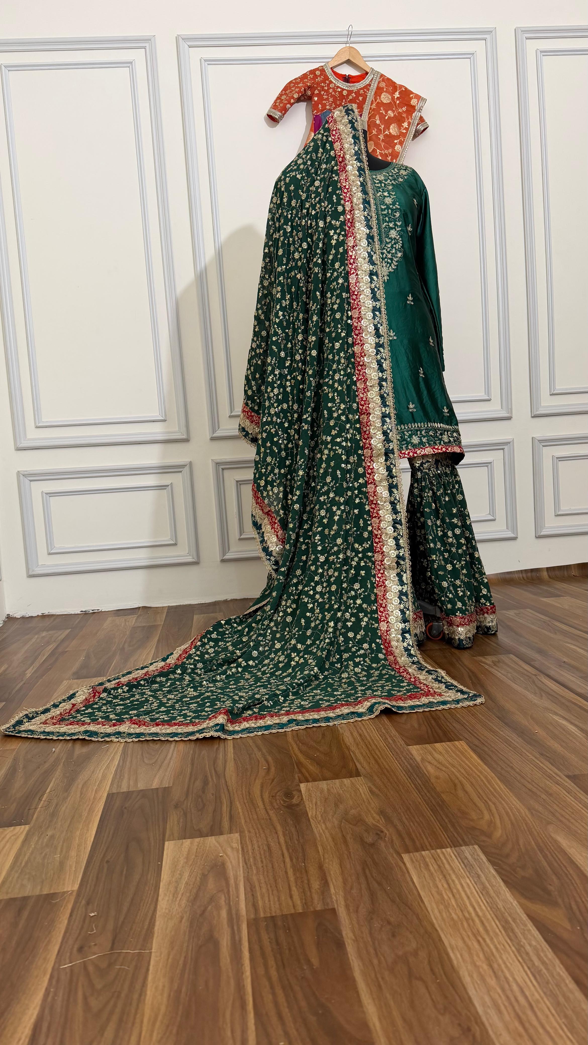 SOFT VISCOSE GEORGETTE BOARDER WORK GHARARA