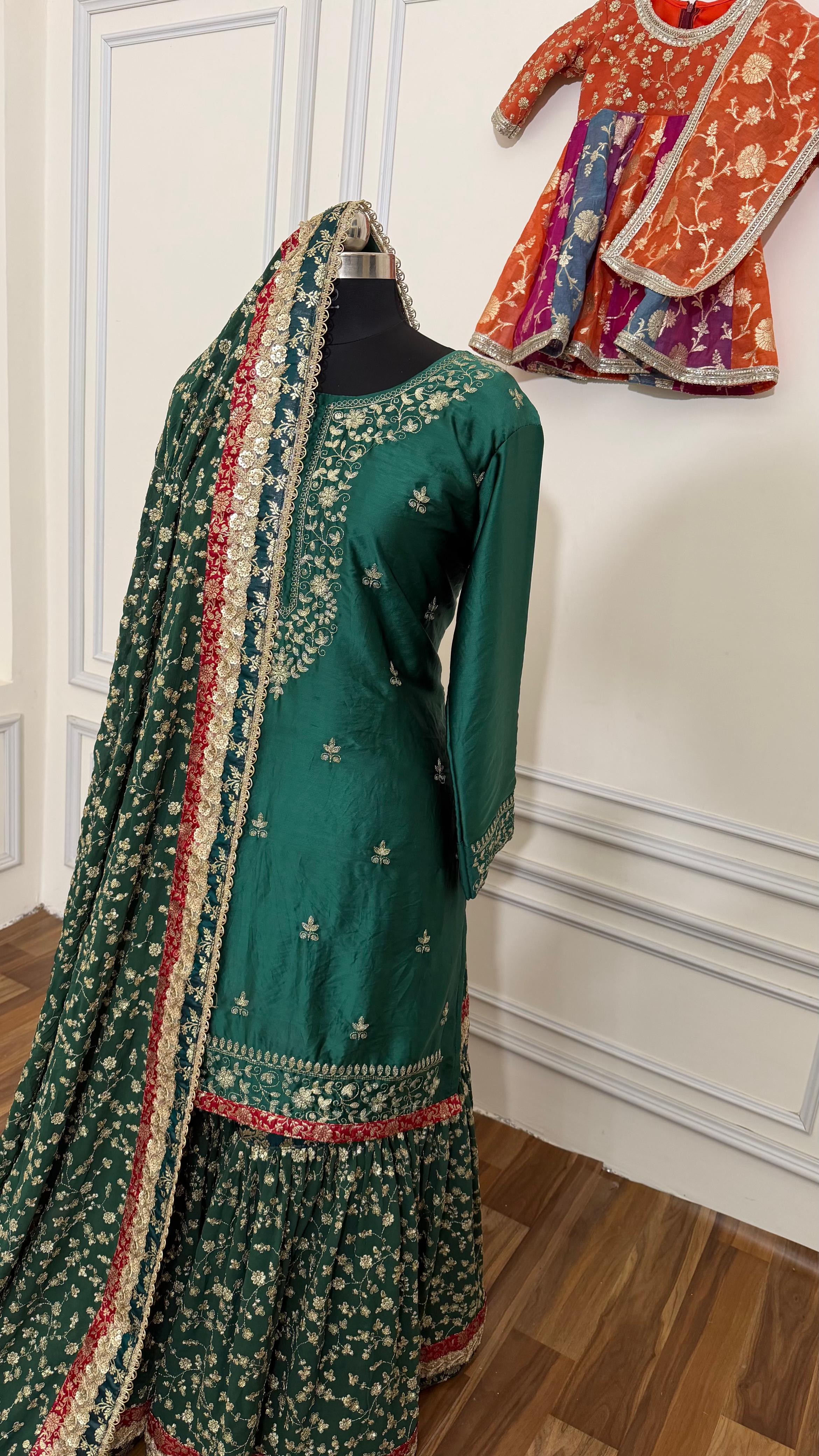 SOFT VISCOSE GEORGETTE BOARDER WORK GHARARA