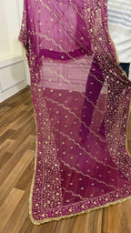 ITALIAN SATIN SILK BASED BOARDER WORK GHARARA