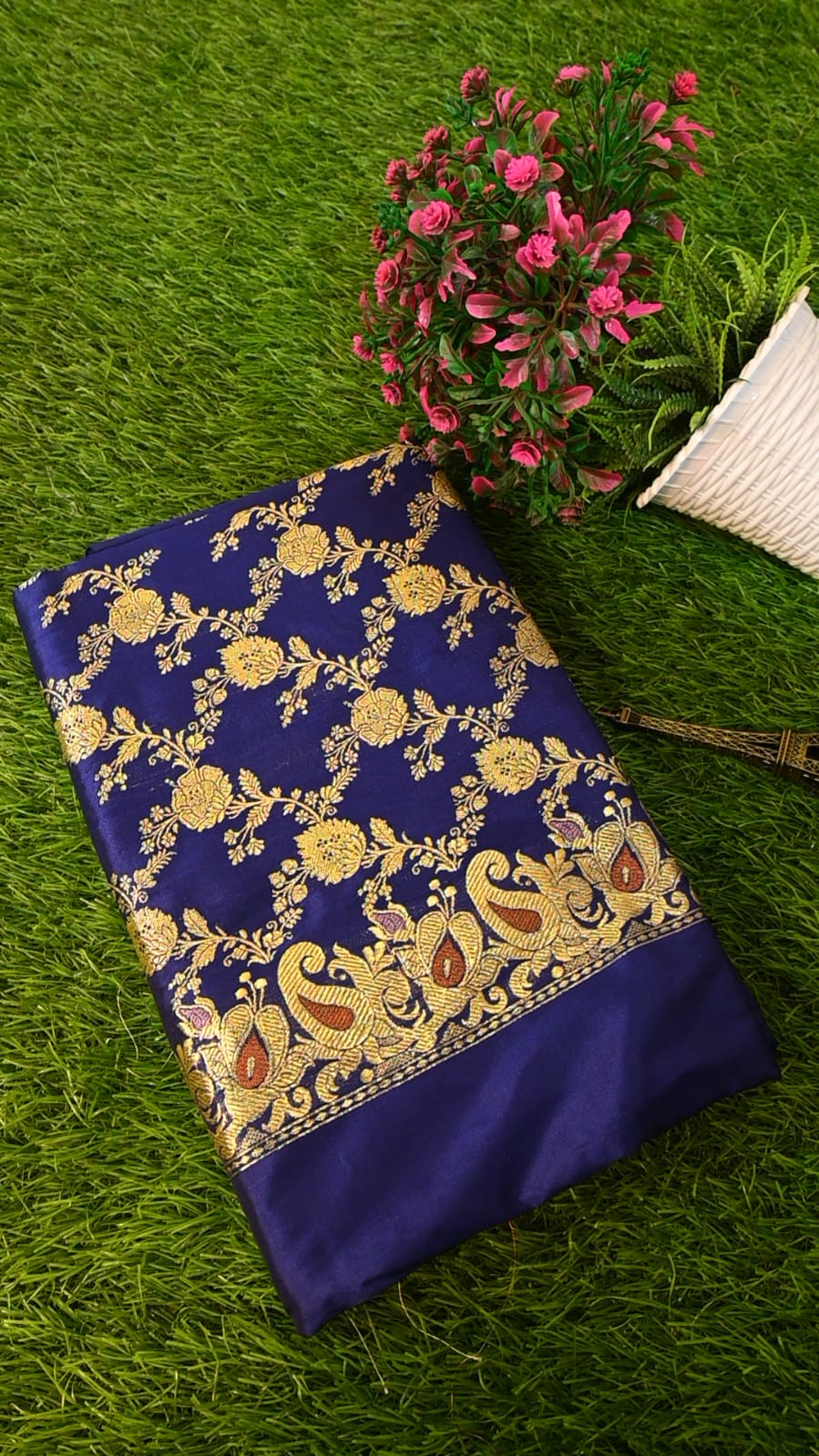 German Blue pure kataan Three piece Suit