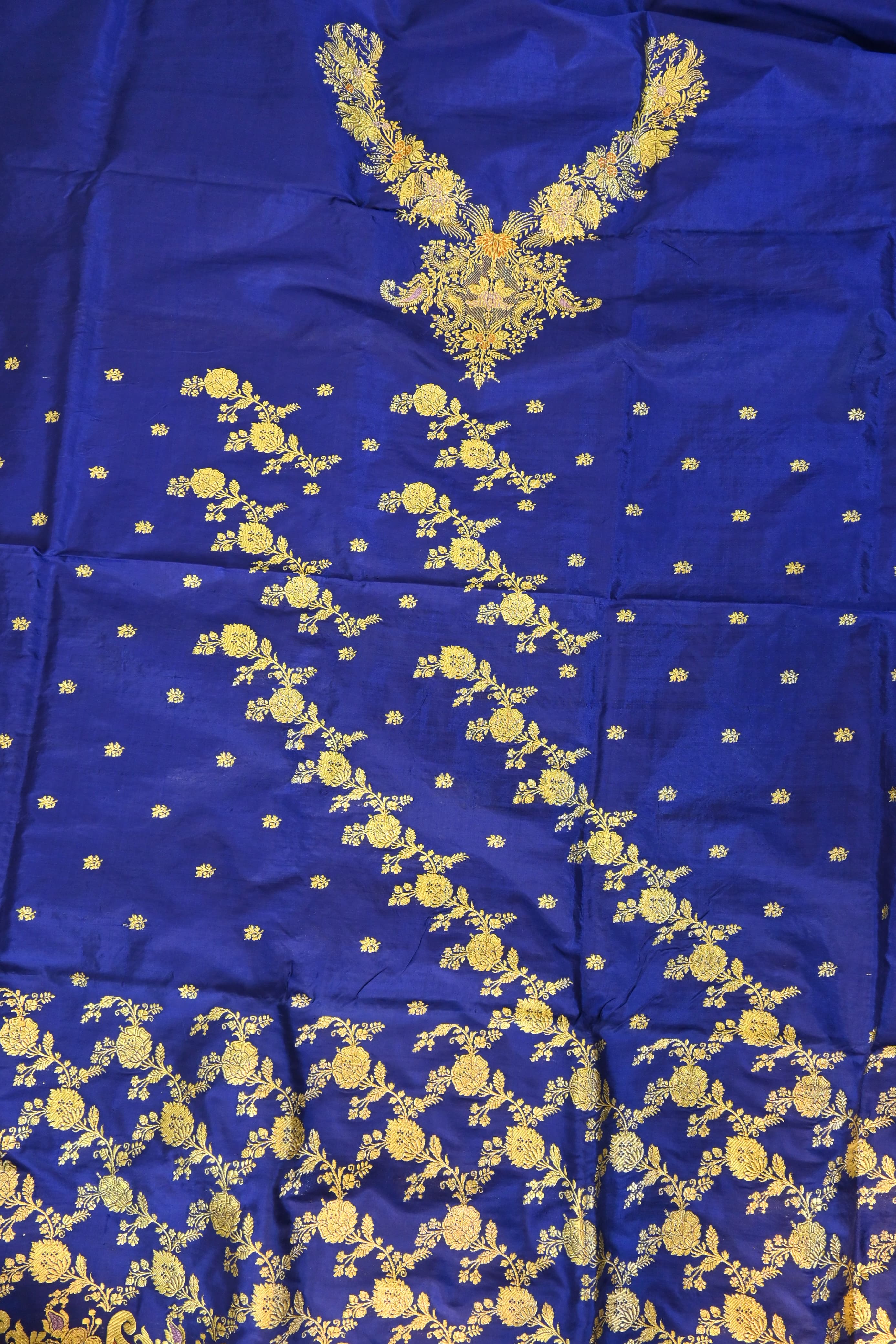 German Blue pure kataan Three piece Suit