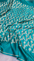 Firozi Mashru Silk 3 Piece Jaal Motif Suit