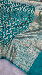 Firozi Mashru Silk 3 Piece Jaal Motif Suit