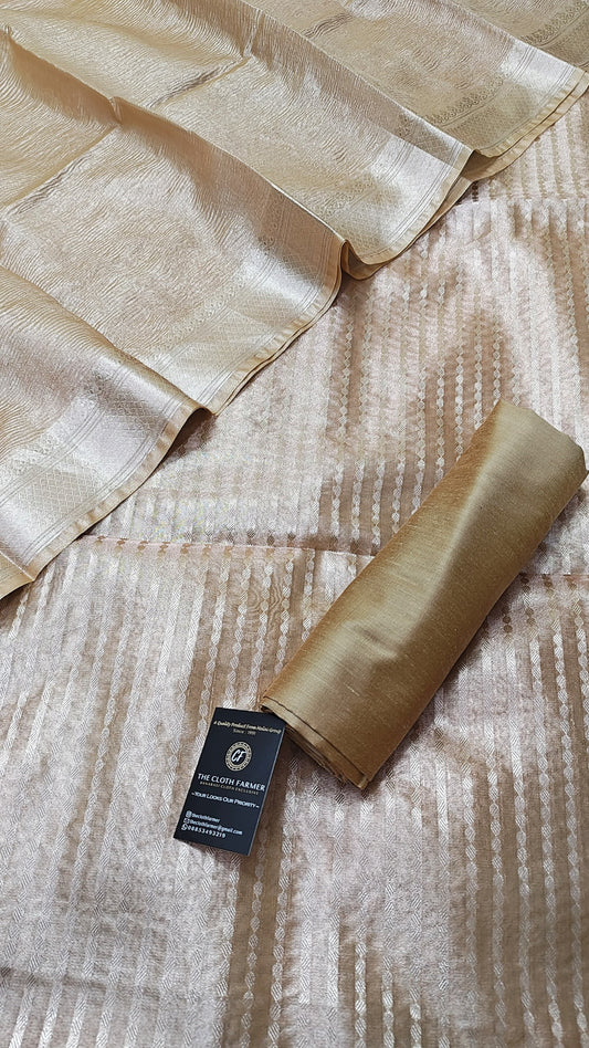 Lime Tissue Silk 3 Piece Weaving Lining  Suit with Zari Border Jhalar Dupatta