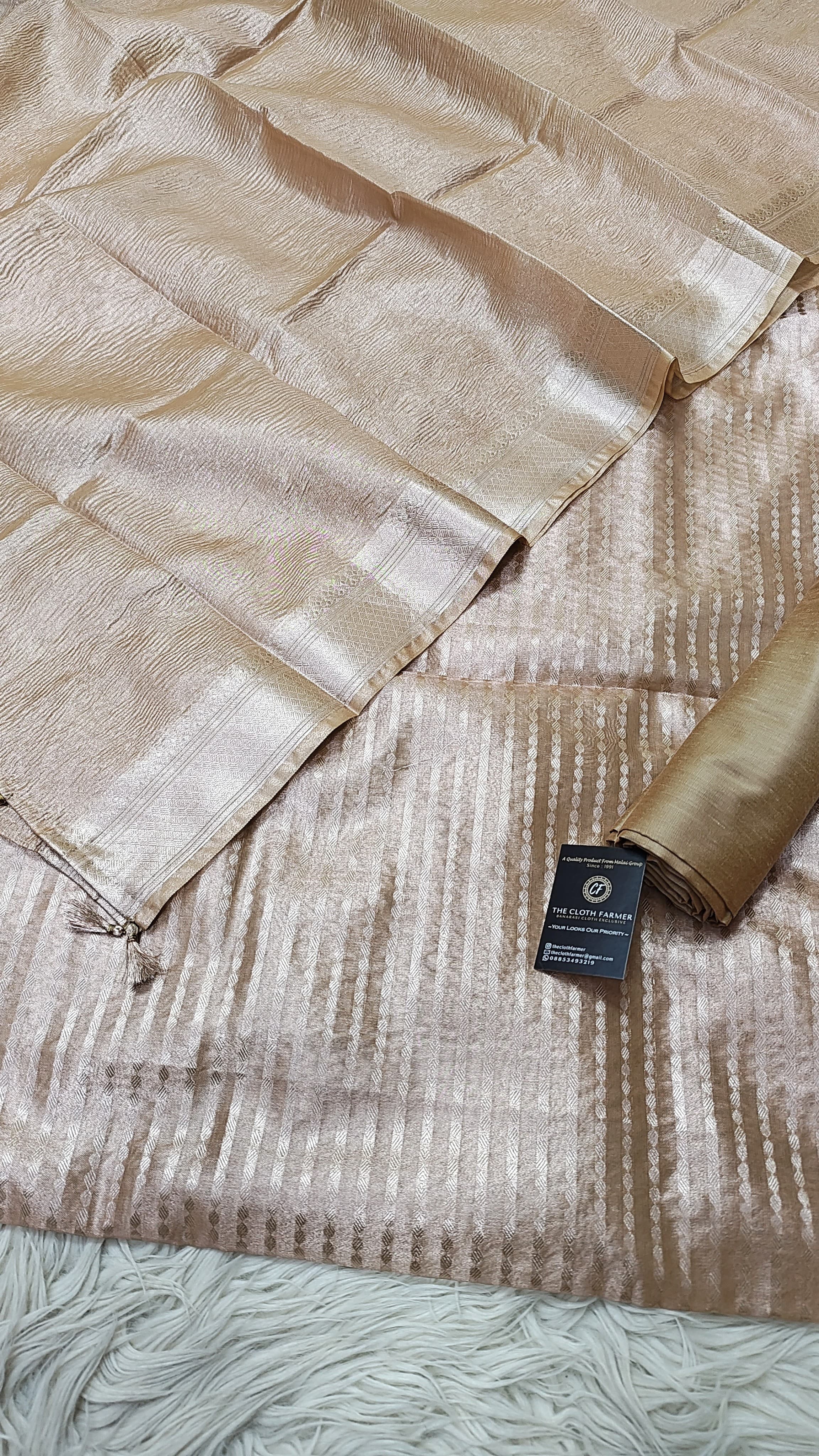 Lime Tissue Silk 3 Piece Weaving Lining  Suit with Zari Border Jhalar Dopatta