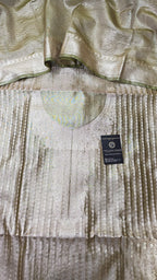 Light Green Tissue Silk 3 Piece Weaving Lining  Suit with Zari Border Jhalar Dupatta