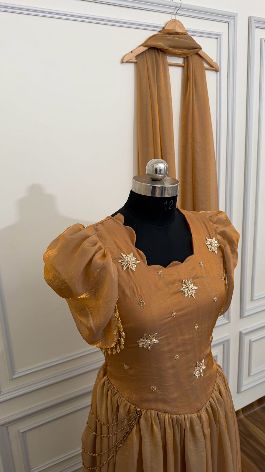 ITALIAN SHIMMER SILK BASED TURKISH V CUT GOWN