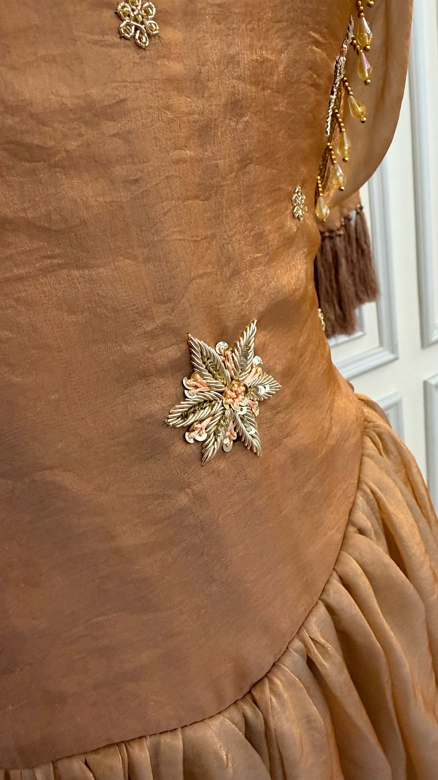 ITALIAN SHIMMER SILK BASED TURKISH V CUT GOWN