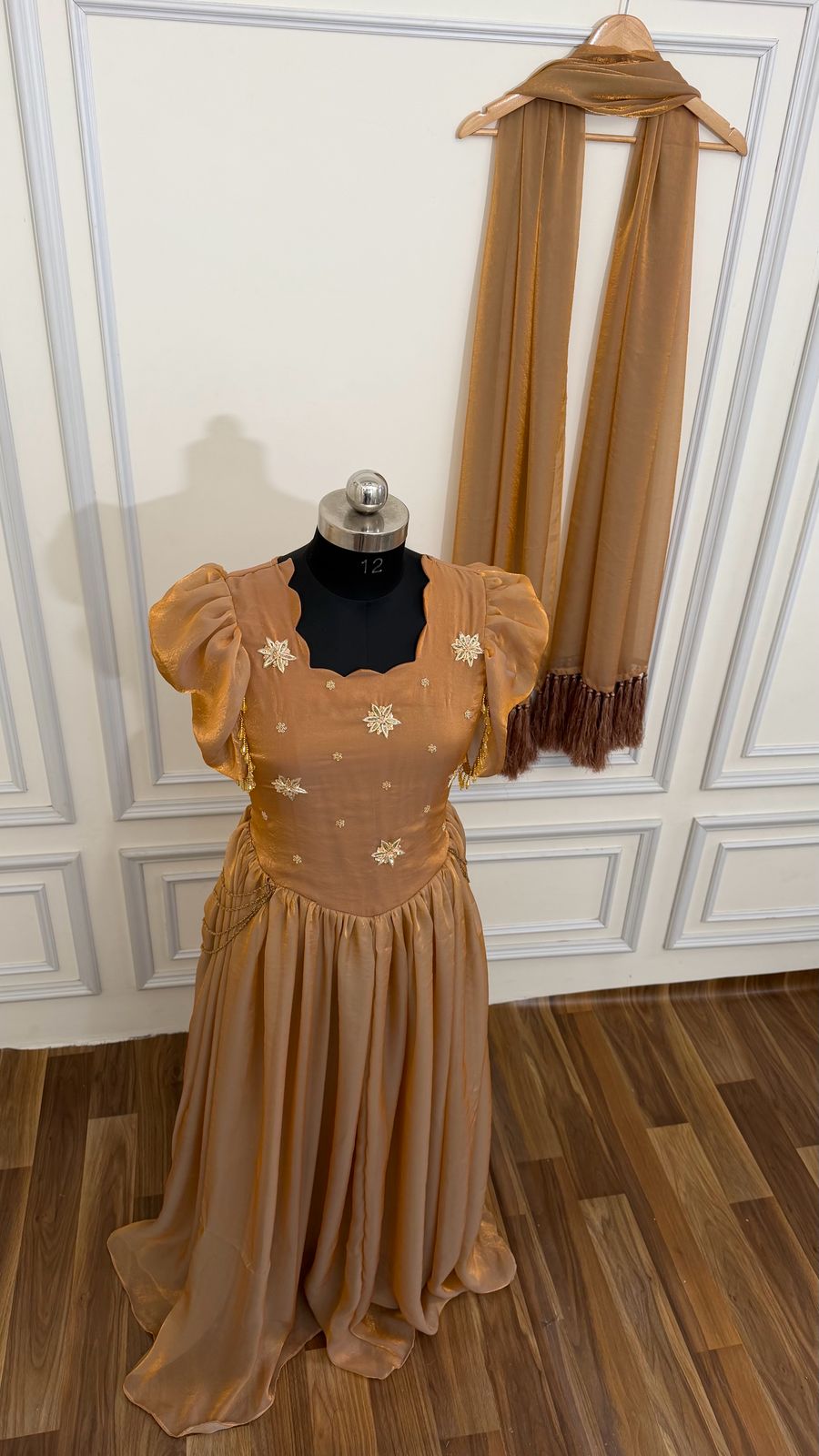 ITALIAN SHIMMER SILK BASED TURKISH V CUT GOWN