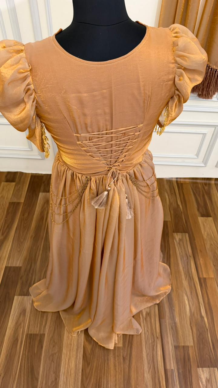 ITALIAN SHIMMER SILK BASED TURKISH V CUT GOWN