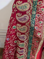 BLOOD MAROON SHADE MEENAKARI GHARARA