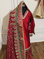 BLOOD MAROON SHADE MEENAKARI GHARARA