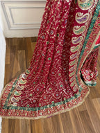 BLOOD MAROON SHADE MEENAKARI GHARARA