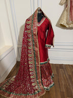BLOOD MAROON SHADE MEENAKARI GHARARA