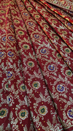 MAROON MEENAKARI GHARARA WITH SKIRT DUPATTA