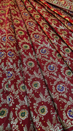 MAROON MEENAKARI GHARARA WITH SKIRT DUPATTA