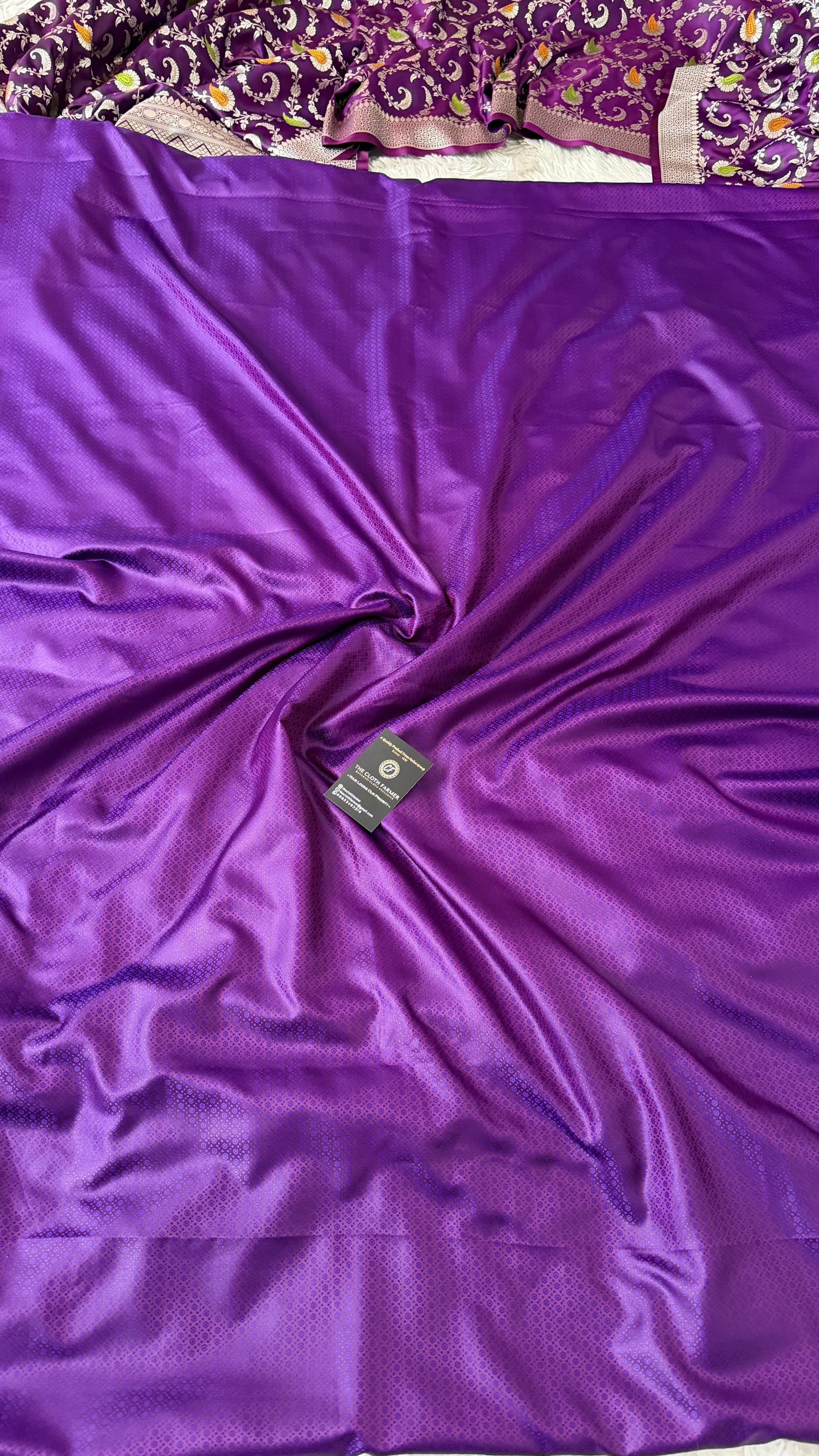 PURPLE COLOR MASHRU SILK 3 PIECE SUIT