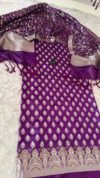 PURPLE COLOR MASHRU SILK 3 PIECE SUIT