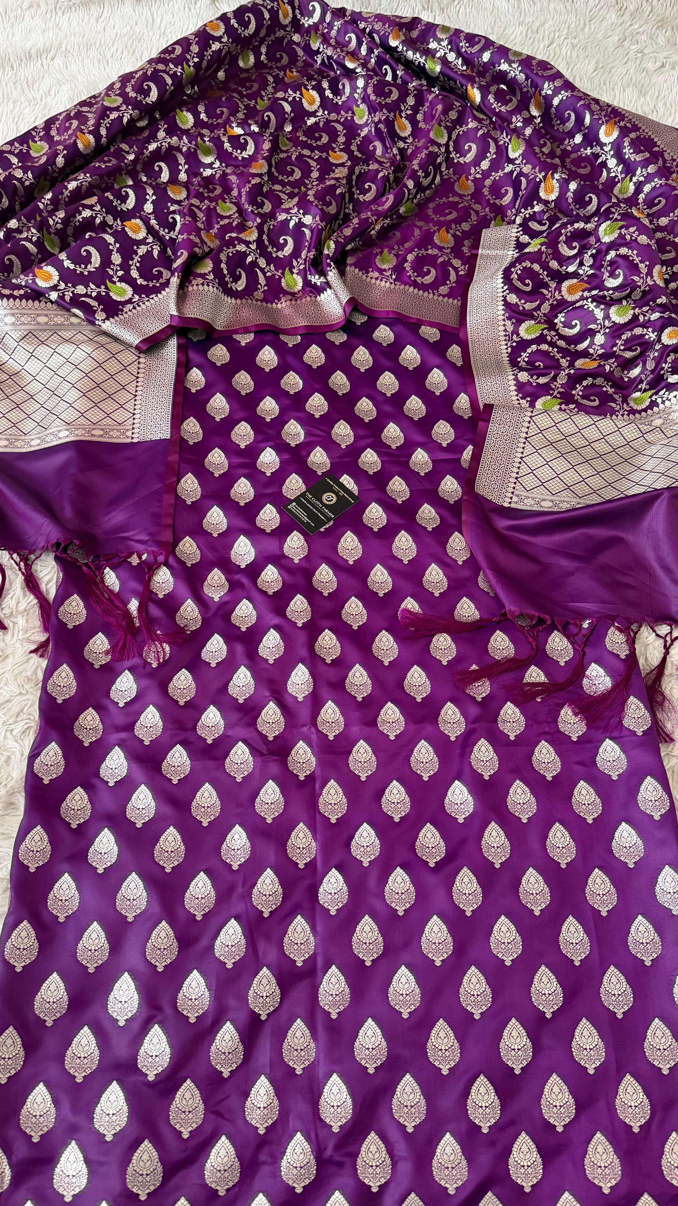 PURPLE COLOR MASHRU SILK 3 PIECE SUIT