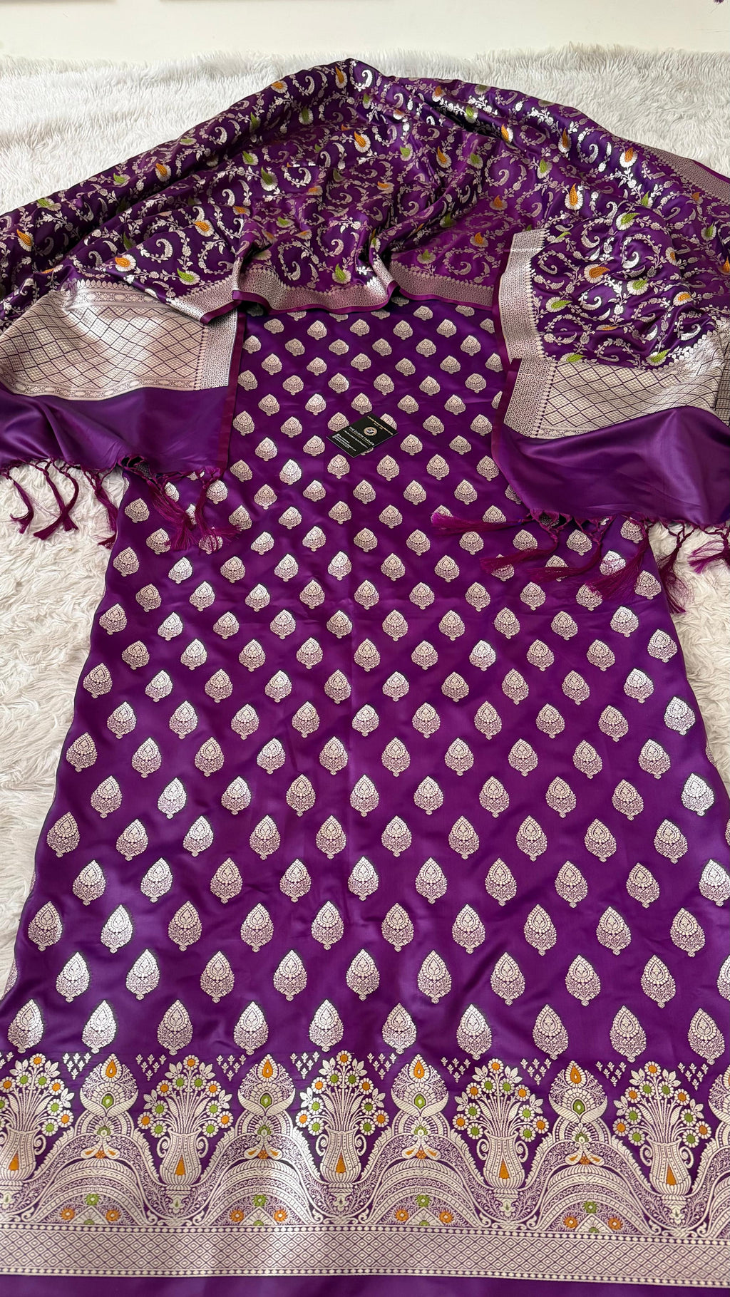 PURPLE COLOR MASHRU SILK 3 PIECE SUIT