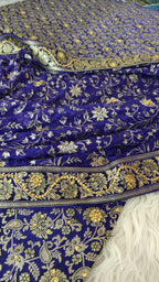 MID NIGHT BLUE KIMKHAB GHARARA