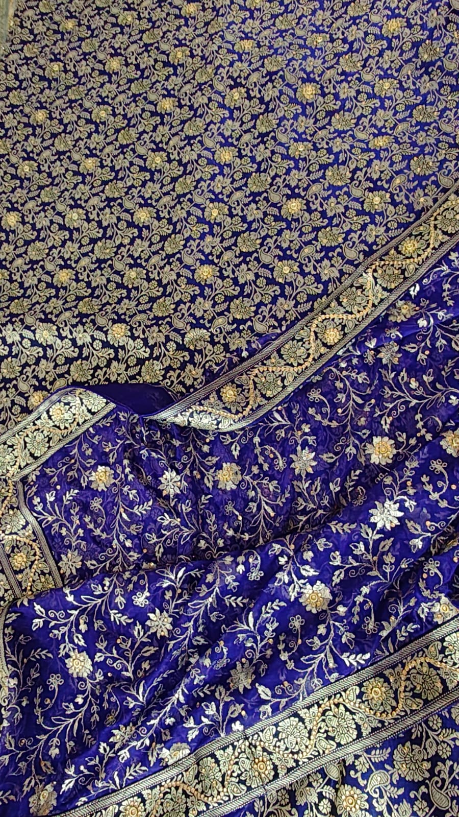 MID NIGHT BLUE KIMKHAB GHARARA
