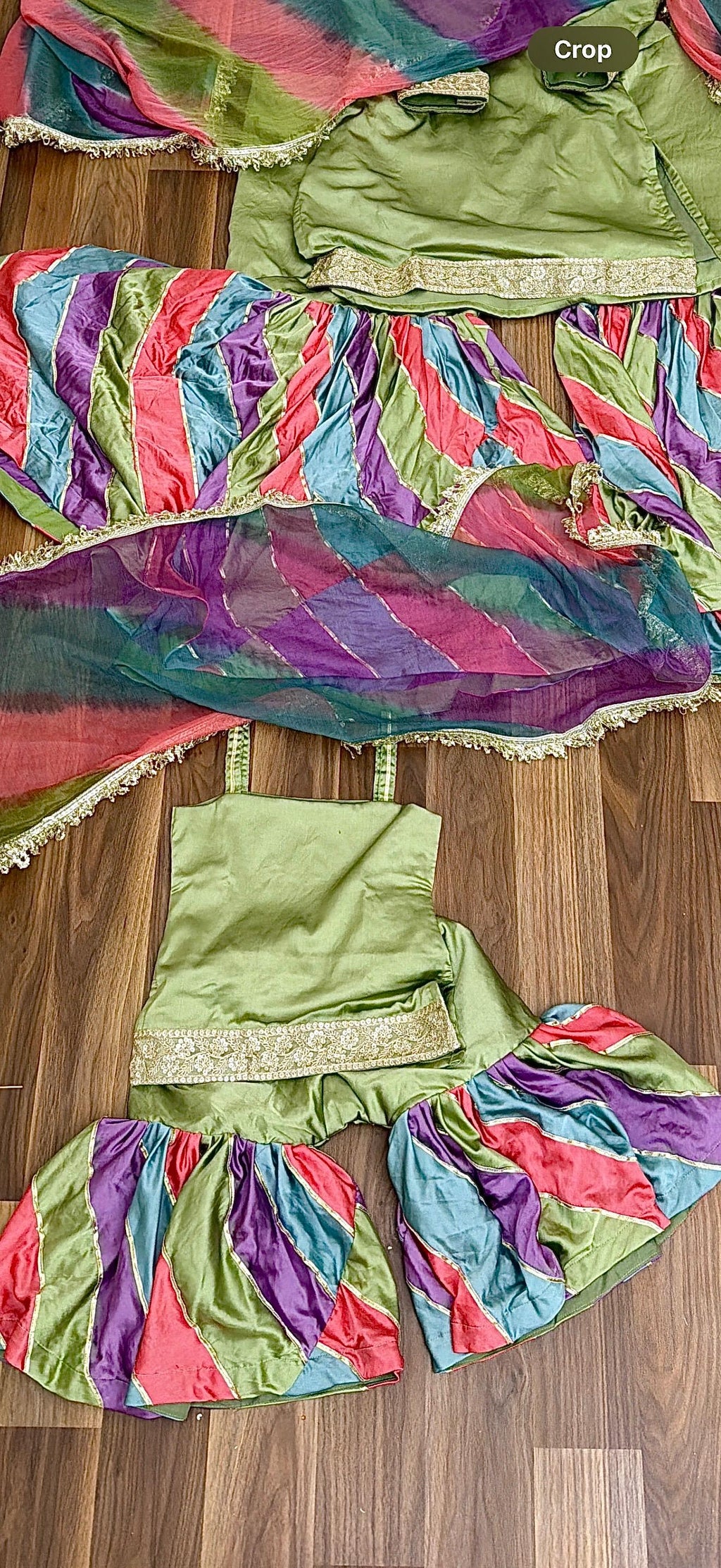 MULTI COLOR GHARARA WITH GOTA PATTI