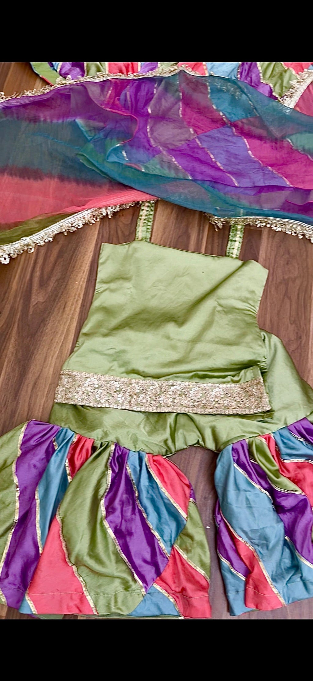 MULTI COLOR GHARARA WITH GOTA PATTI