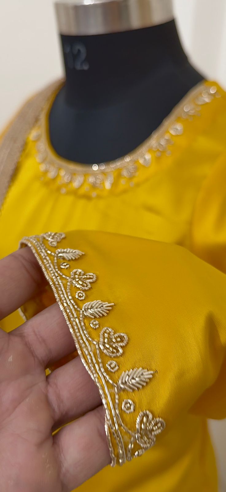 MUSTARD HALDI HAND WORK GHARARA