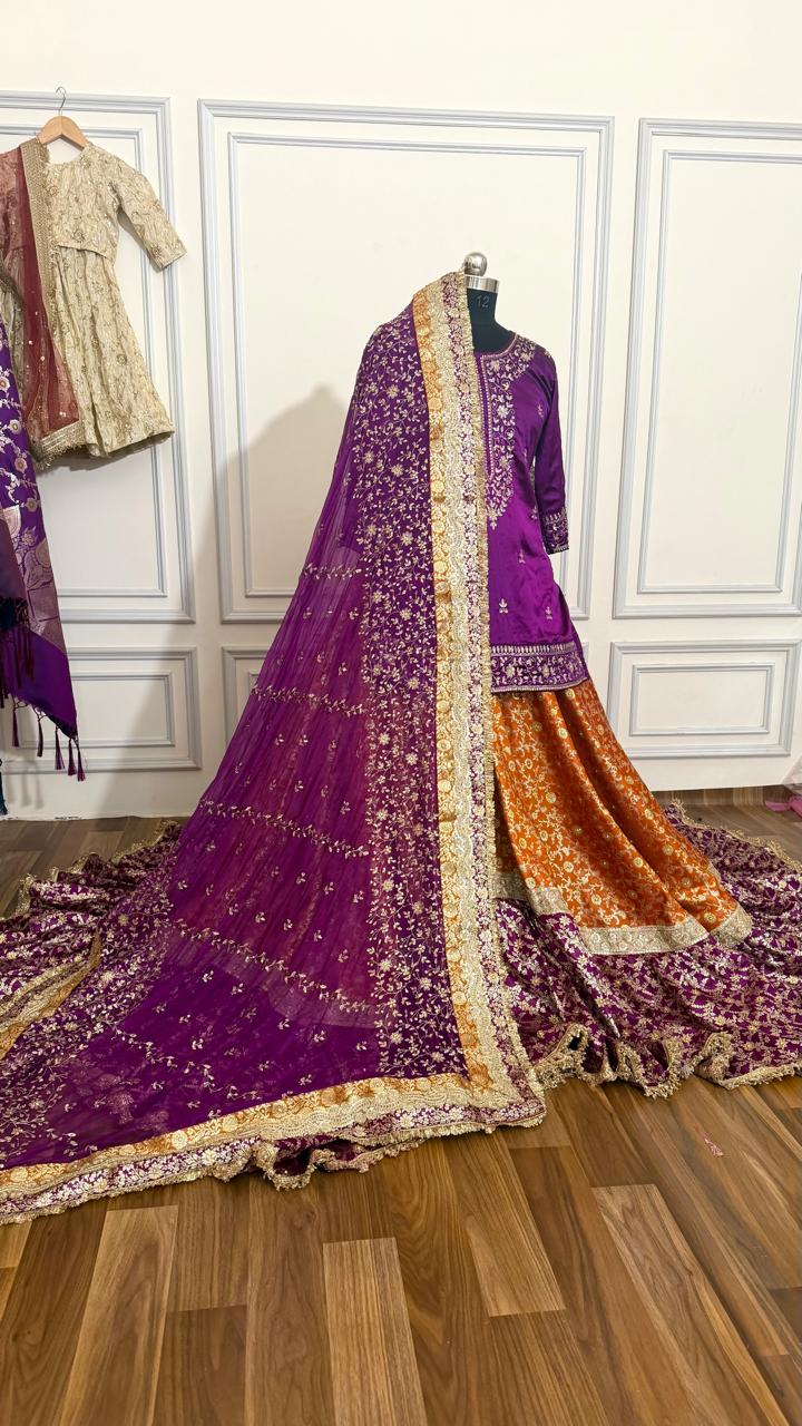 PURPLE MUSTARD FARSHI LEHENGA