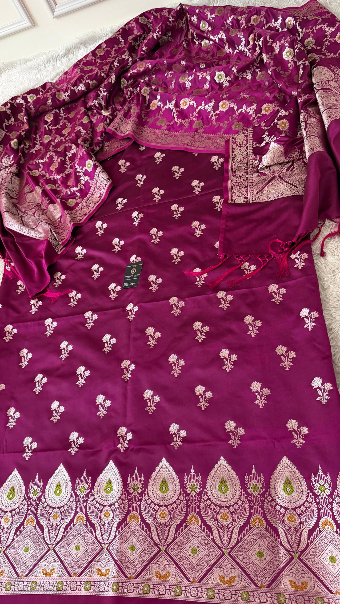 WINE COLOR MASHRU SILK 3 PIECE SUIT