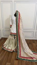 CONTRAST OFF WHITE SHADE GHARARA