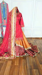 ORANGE MAROON FARSHI LEHENGA