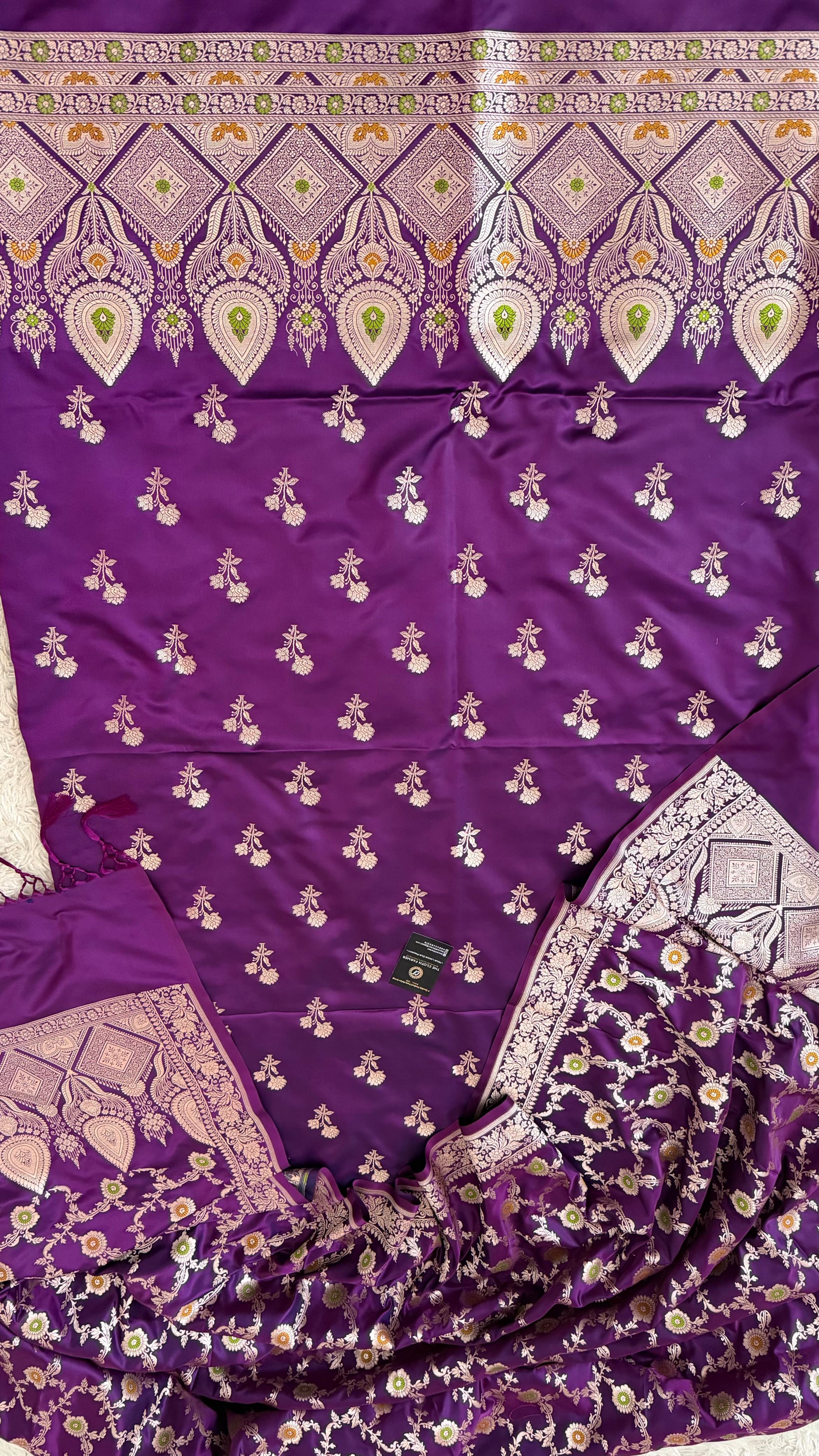 PURPLE COLOR MASHRU SILK 3 PIECE SUIT