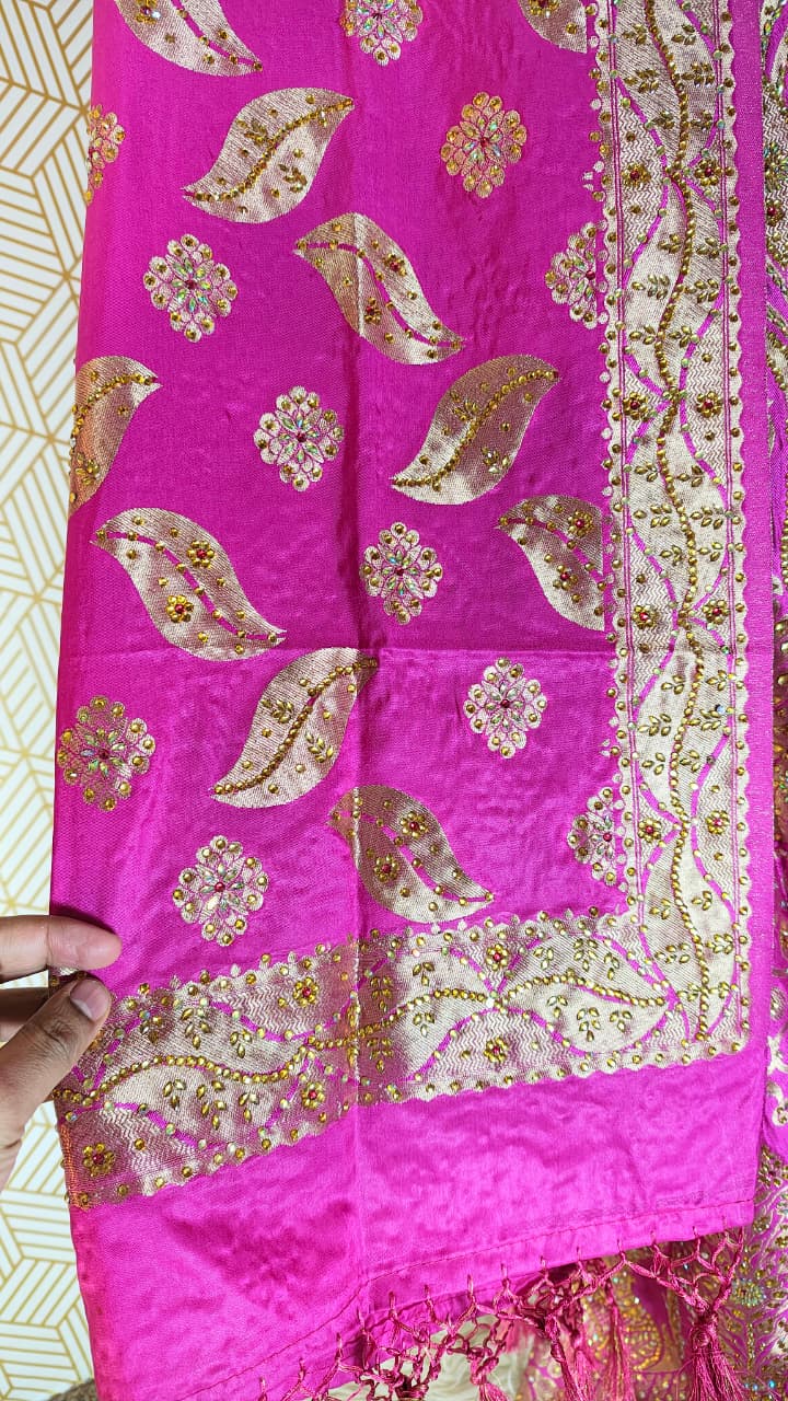 RANI PINK BANARASI KIMKHAAB LEHENGA