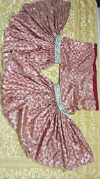 REDDISH PEACH GHARARA WITH TOUCH UP OF MOTI LACE