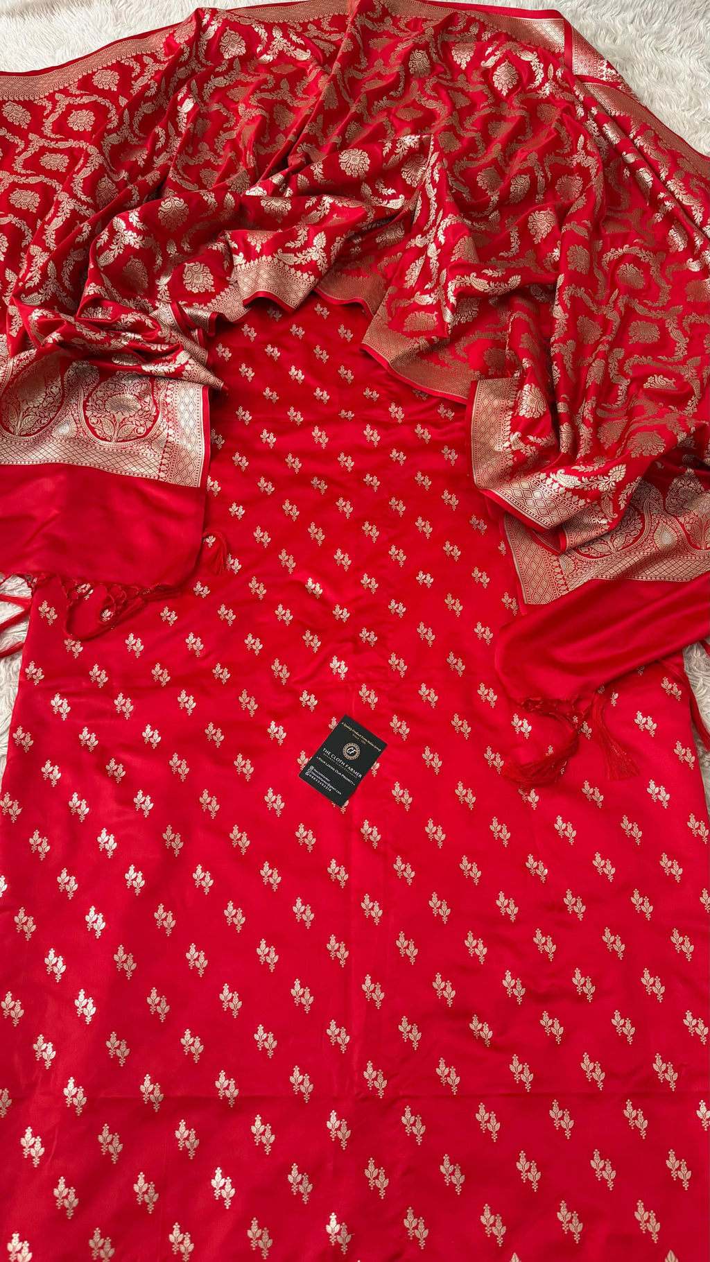 RED COLOR MASHRU SILK 3 PIECE SUIT