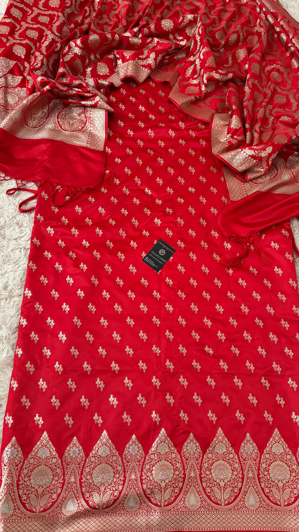 RED COLOR MASHRU SILK 3 PIECE SUIT